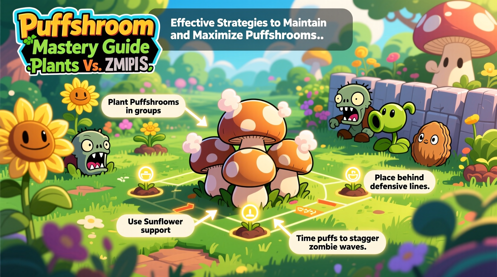 effective strategies to maintain and maximize puffshrooms in plants vs zombies