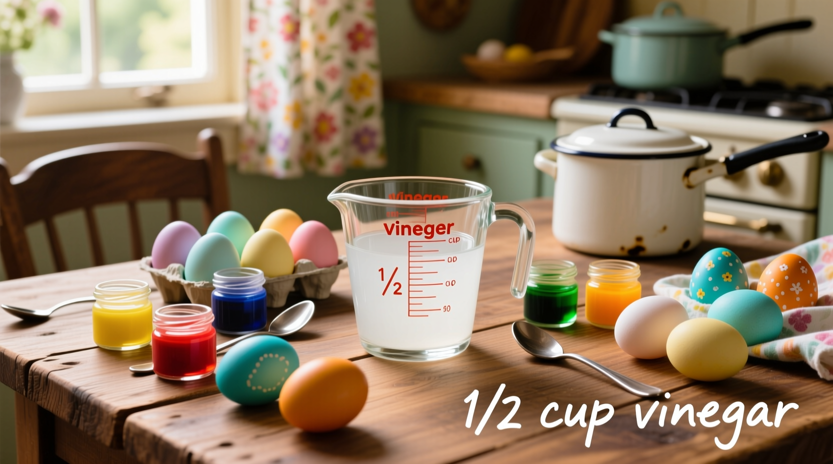 how much vinegar for easter eggs
