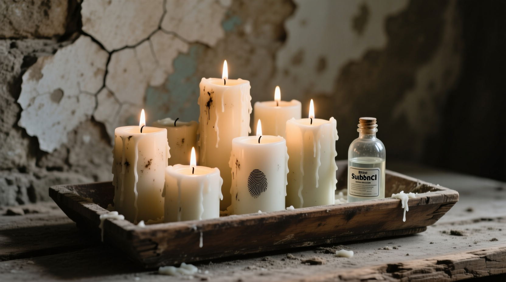 clean dusty grimy candles with rubbing alcohol