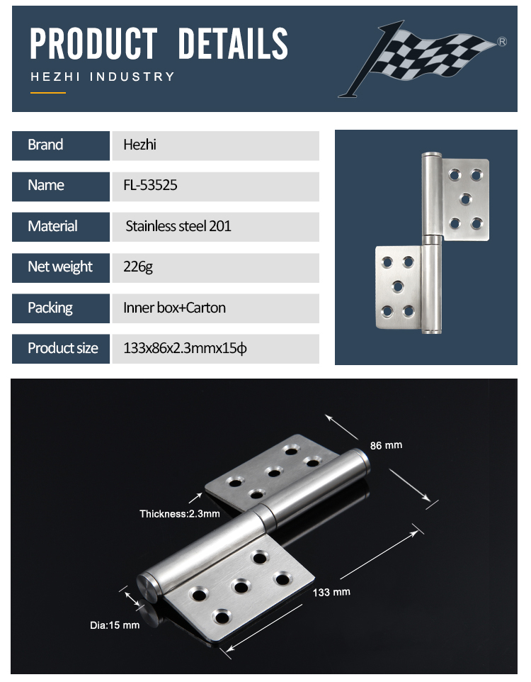 5 inch hinge lift off detachable hinge with removable pin
