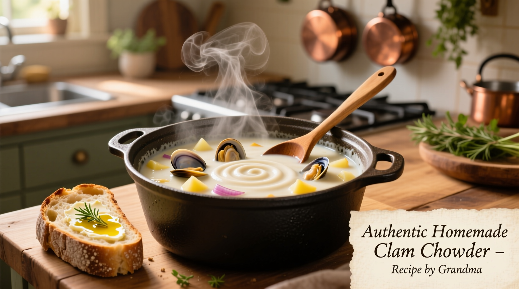 homemade clam chowder