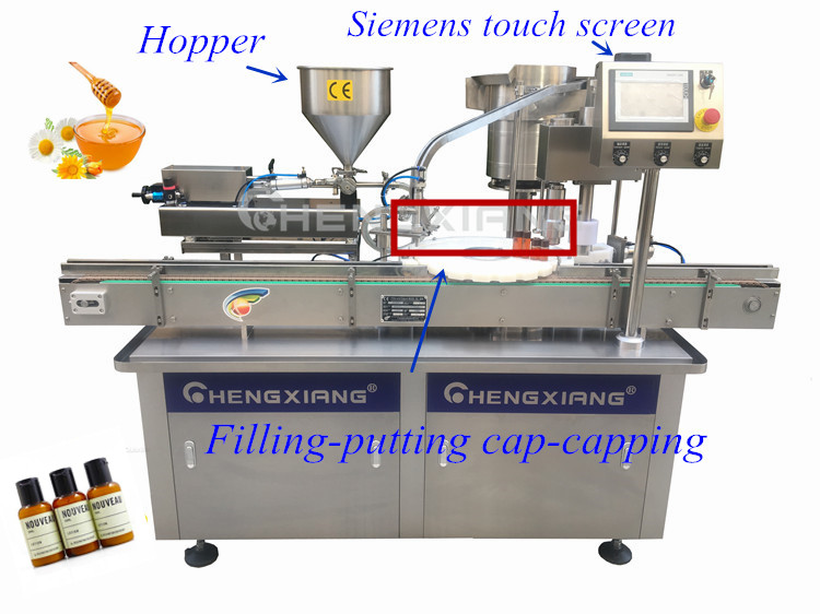 Automatic 20ml 30ml hotel shampoo filling capping labeling machine