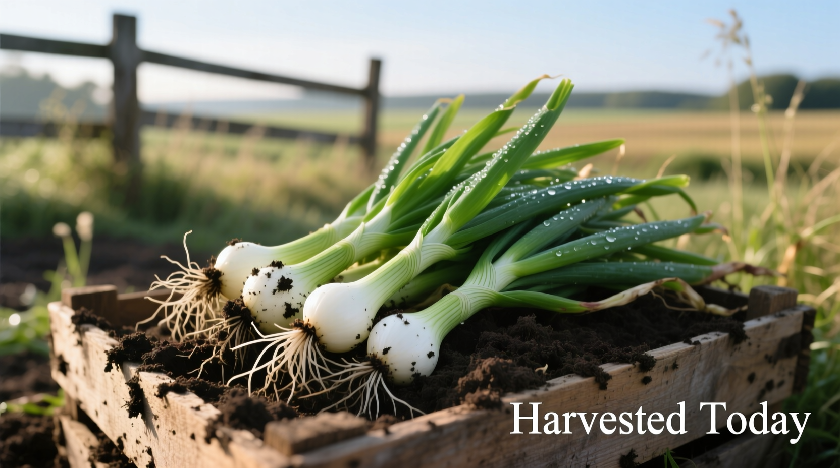 Freshly harvested ramp onions with soil still on roots