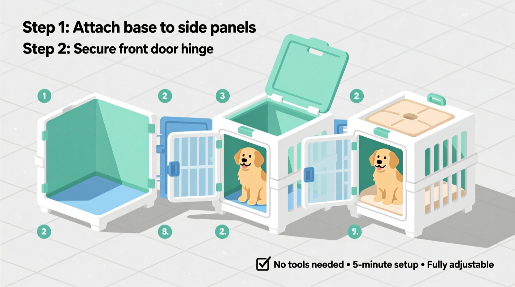 step by step guide to easily assemble your dog crate for a safe and comfortable space