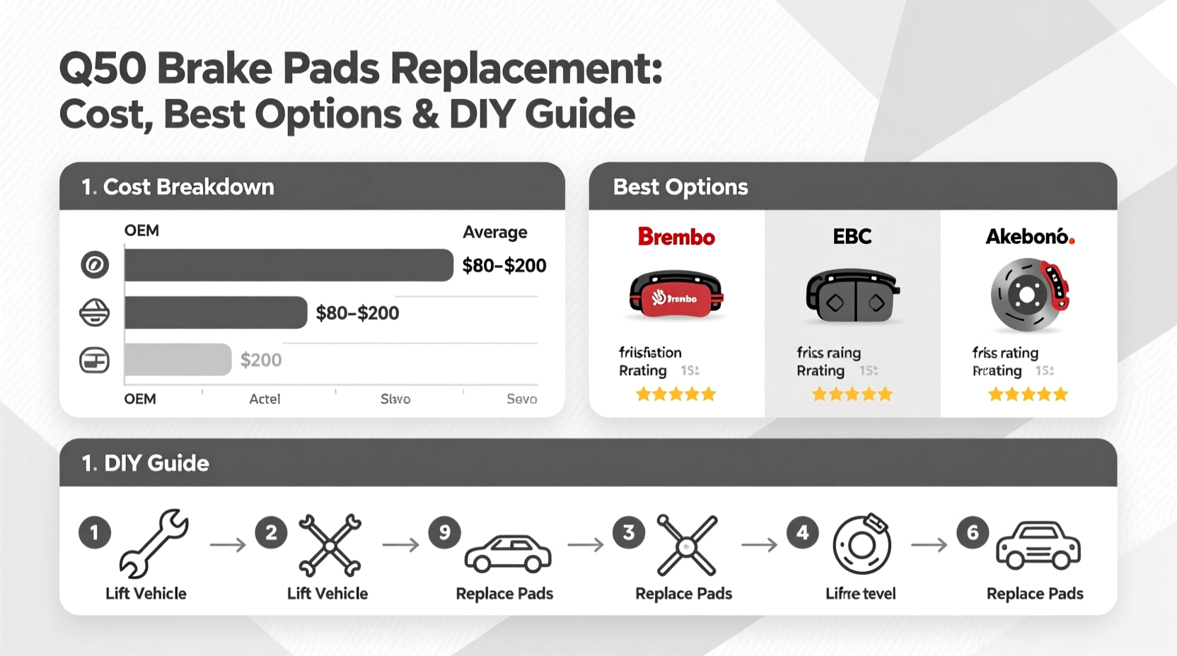 q50 brake pads replacement