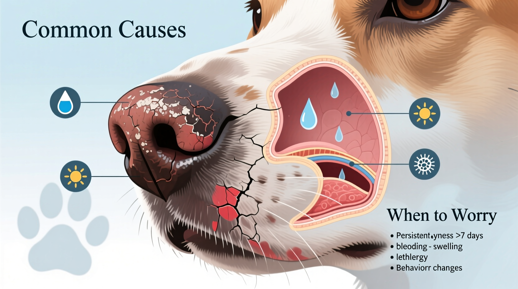 dry dog nose common causes and when to worry