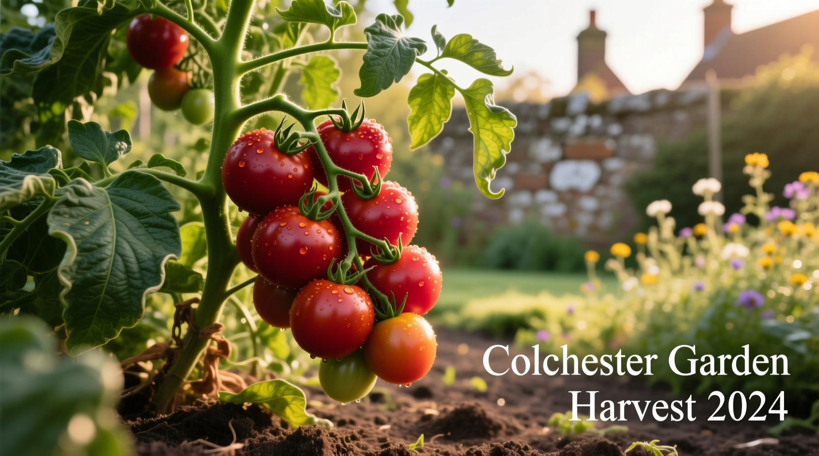 Plum tomatoes growing in Colchester garden