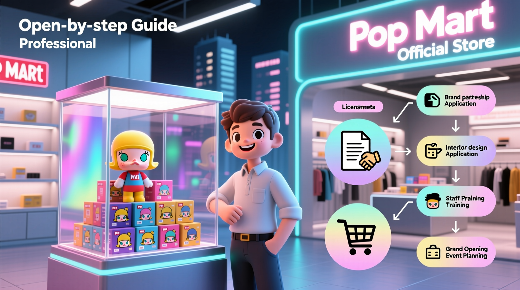 how to open a pop mart store