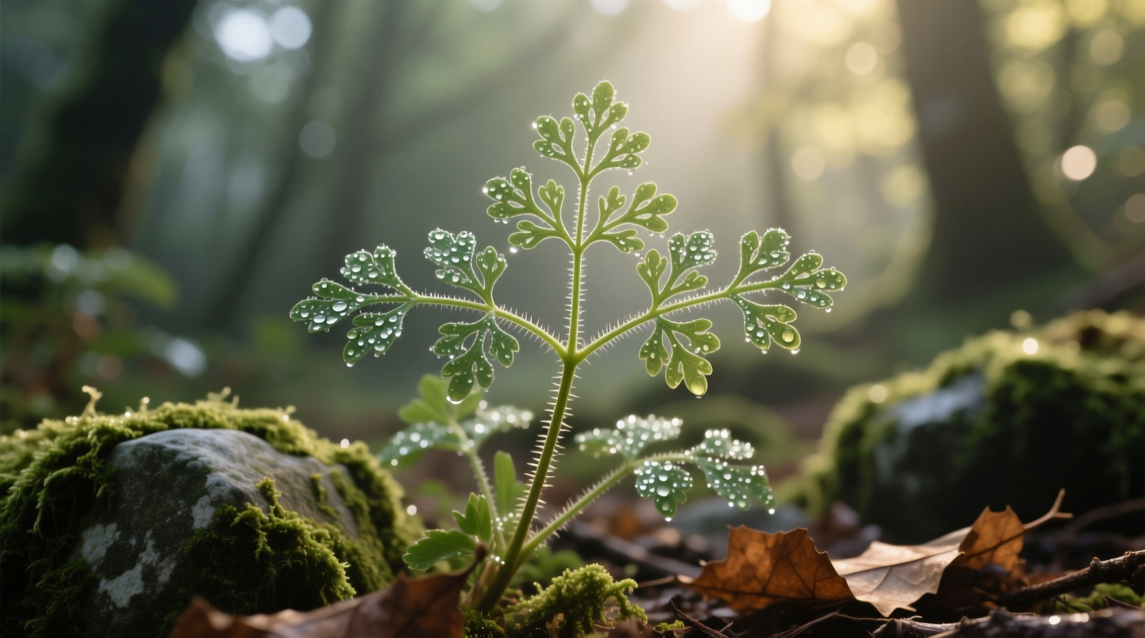 Close-up of spreading hedge parsley plant in natural habitat