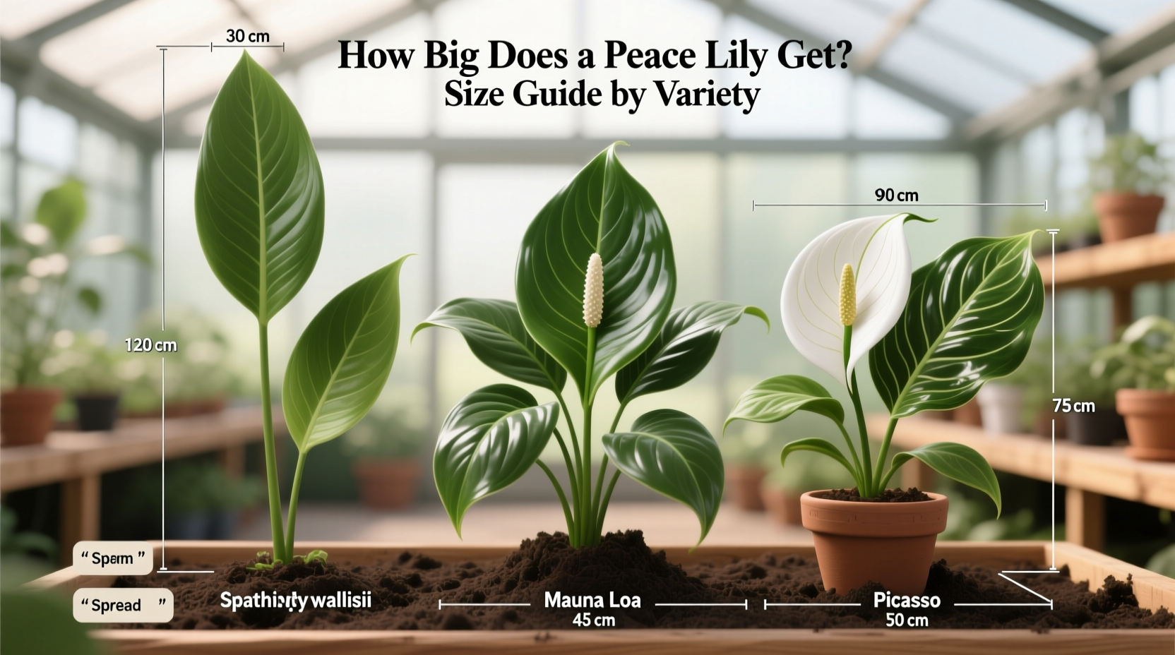 how big does peace lily get