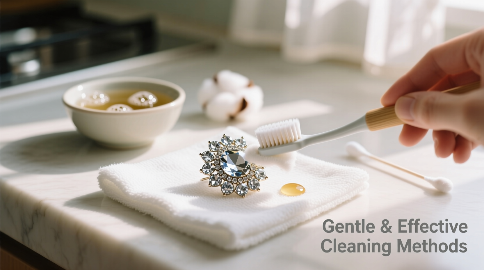 gentle and effective methods to clean a delicate rhinestone brooch pin at home