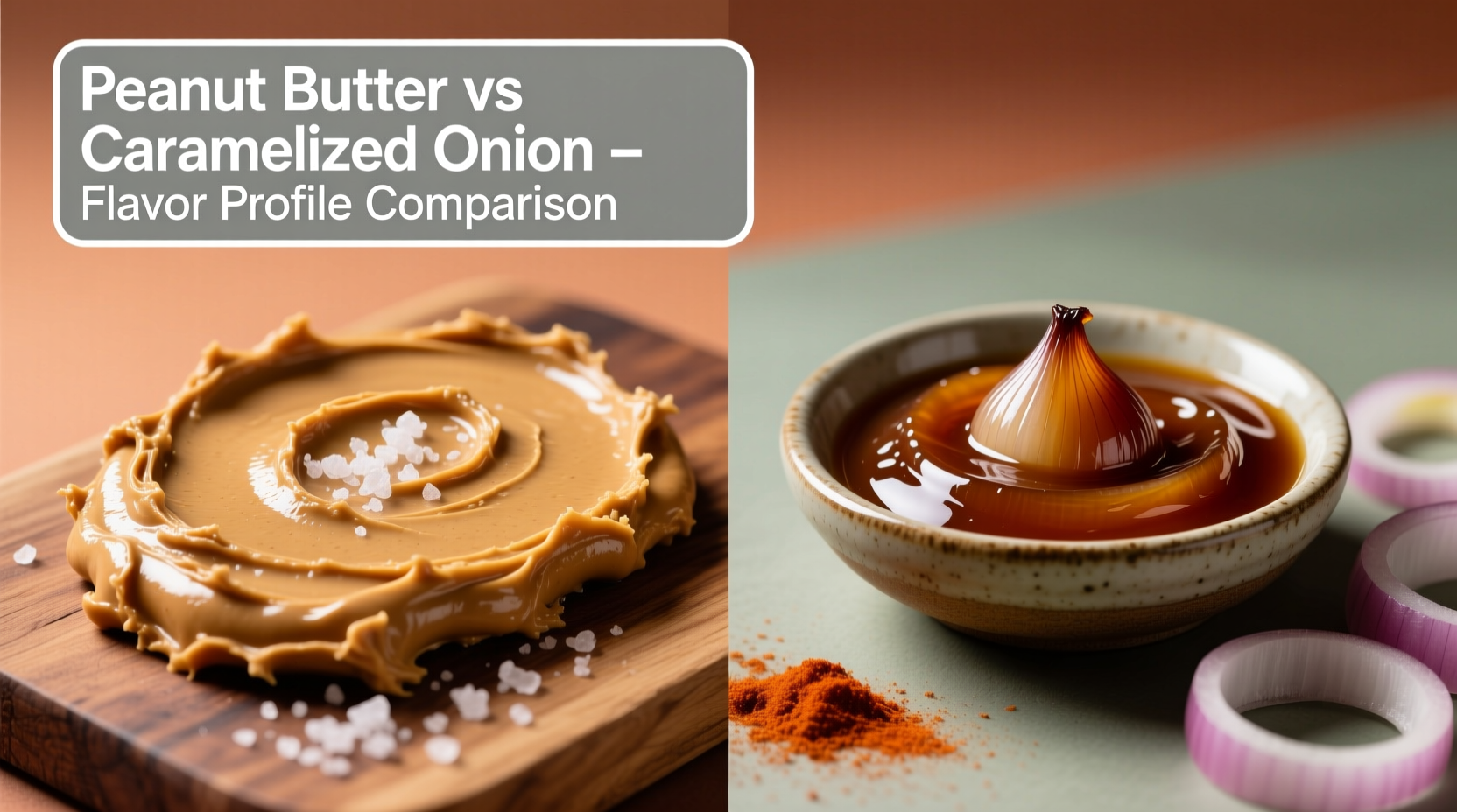 Peanut butter and onion flavor profile comparison