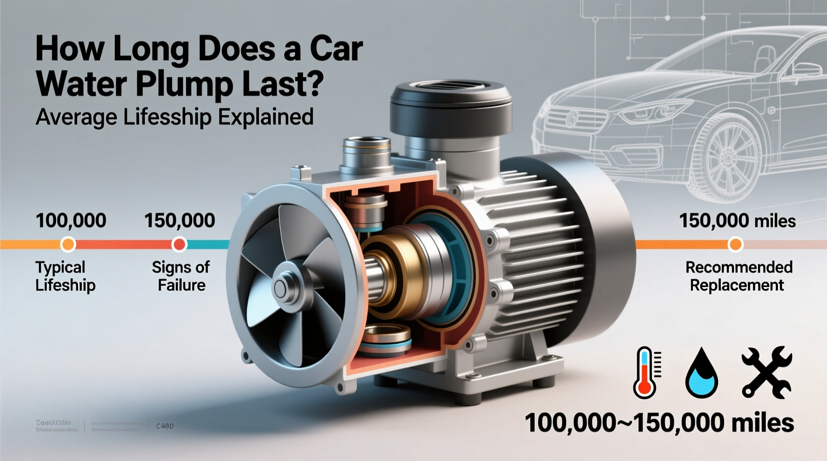 how long does a car water pump last
