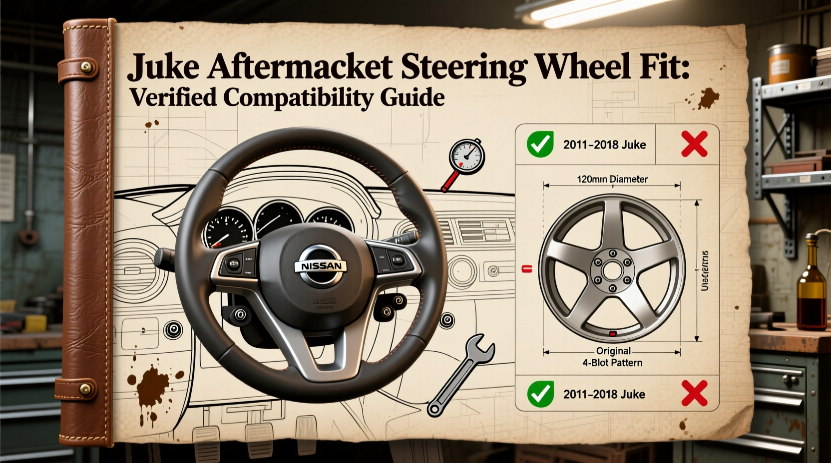 juke aftermarket steering wheel fit
