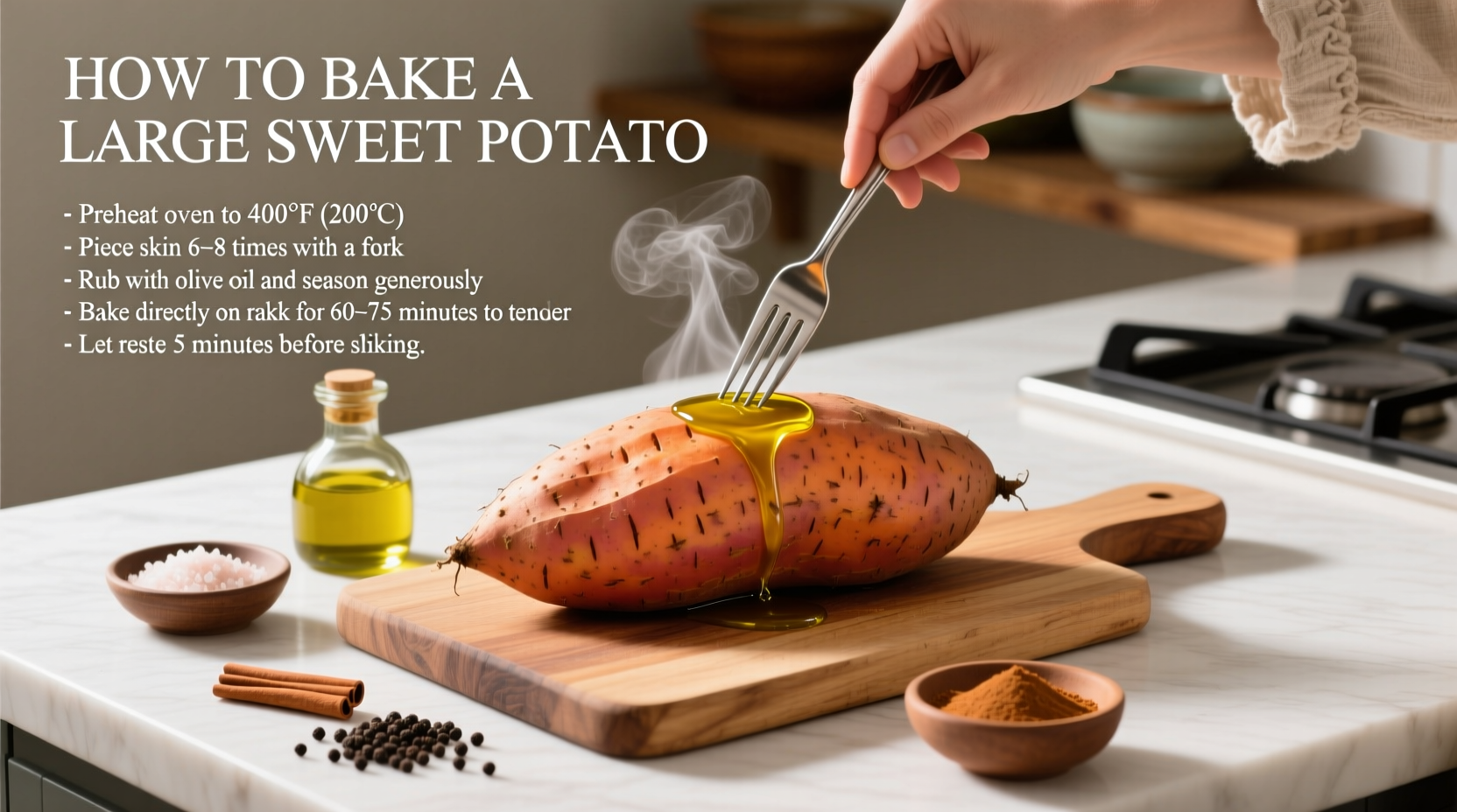 how to bake a large sweet potato