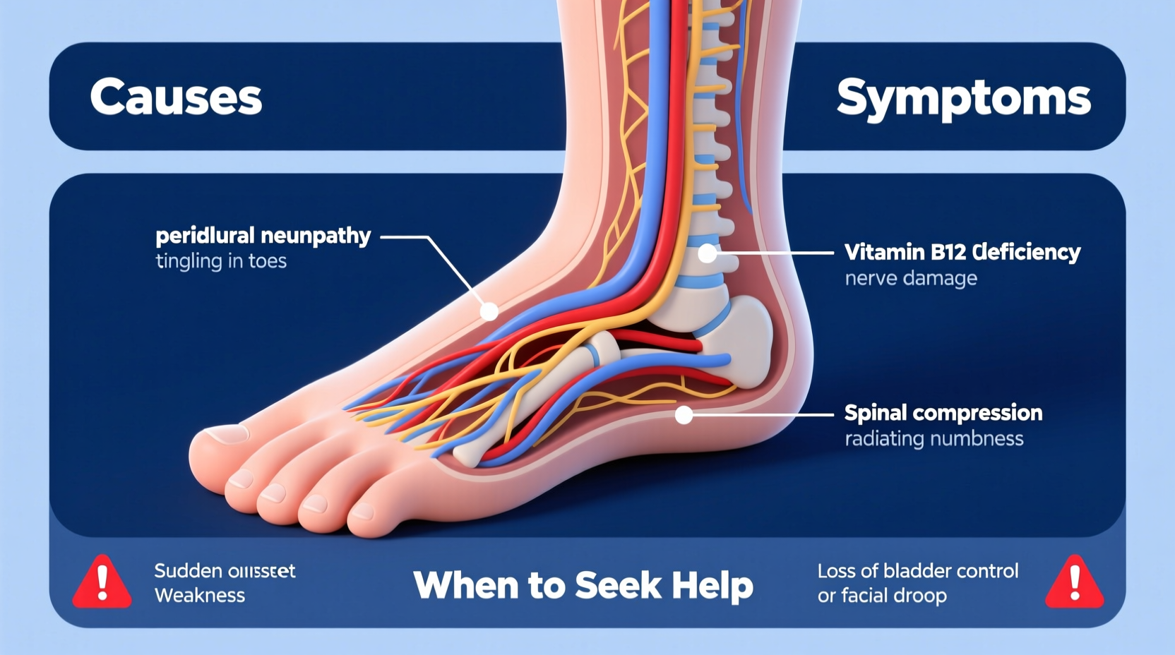 why are my feet numb causes symptoms and when to worry