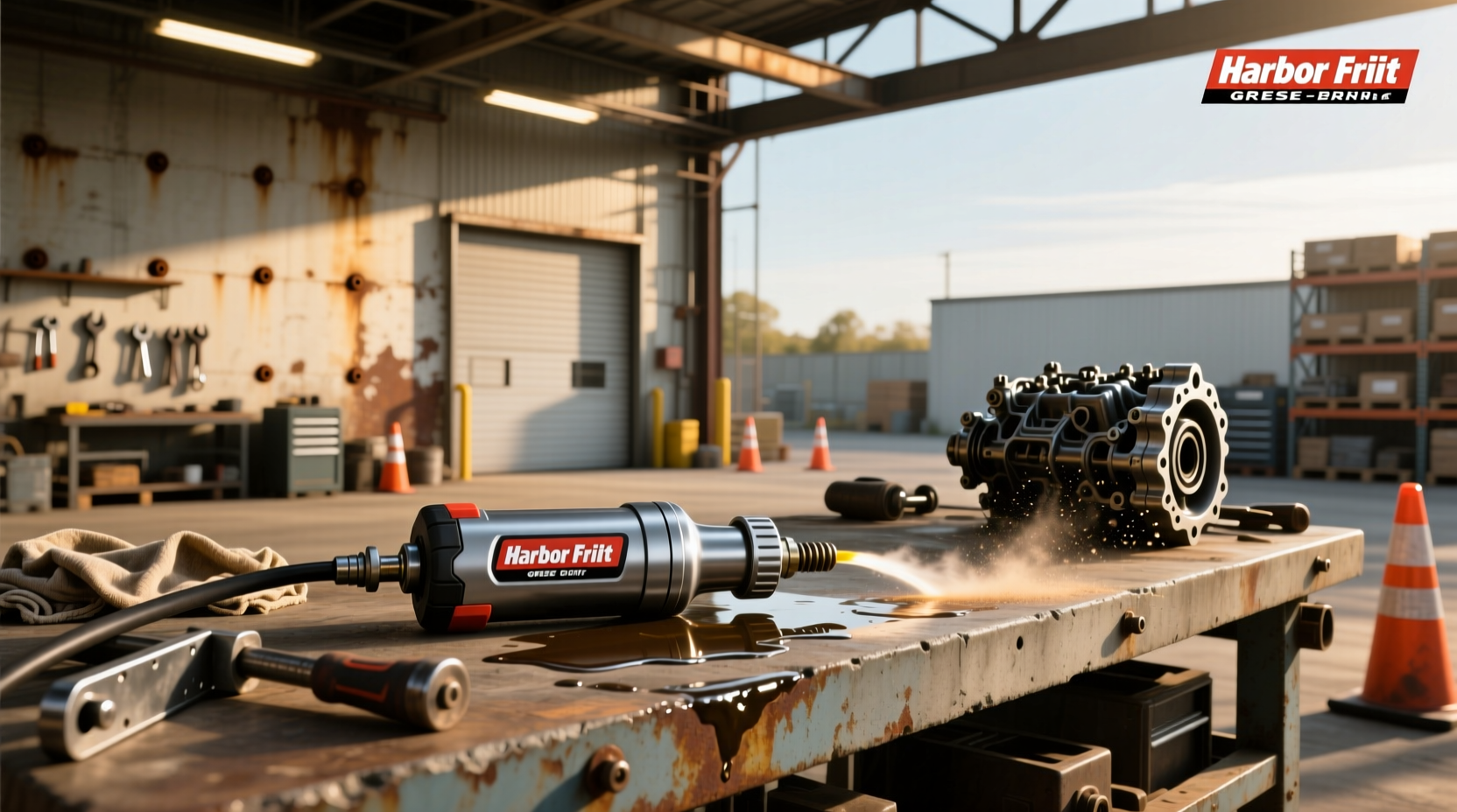 What battery powered grease guns does Harbor Freight offer?