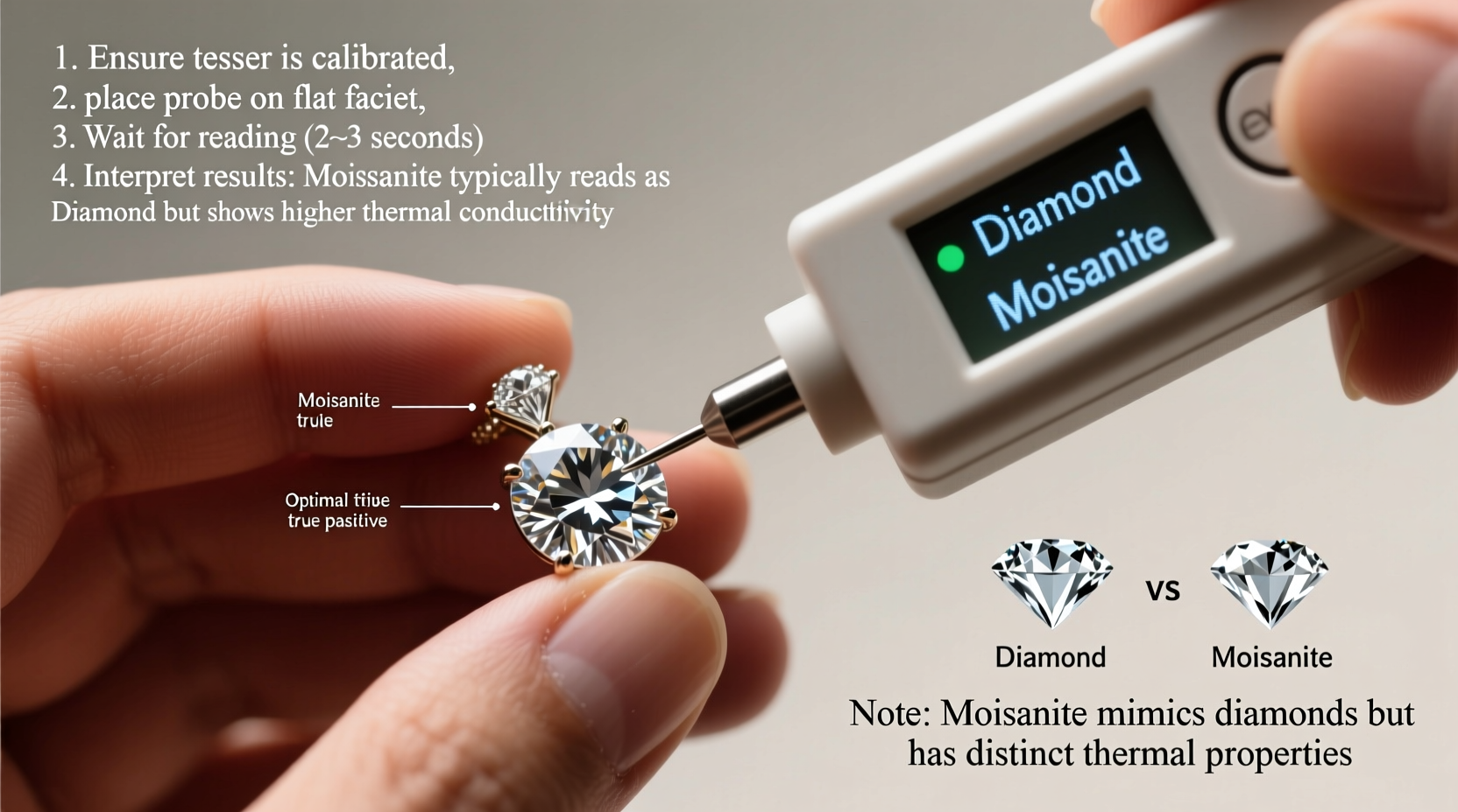 step by step guide to testing a moissanite pendant with a diamond tester for accurate results