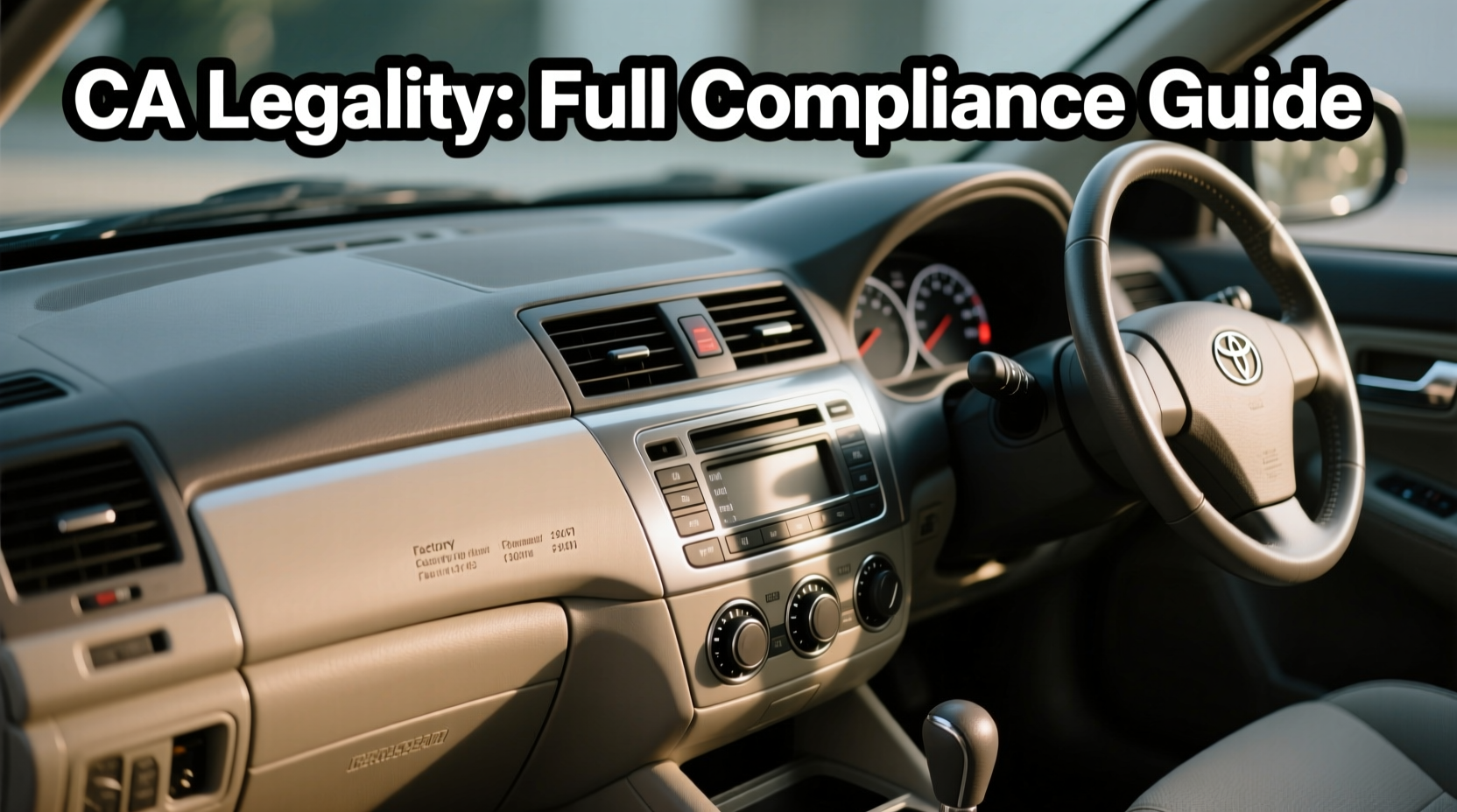 ca legality 2007 corolla dashboard