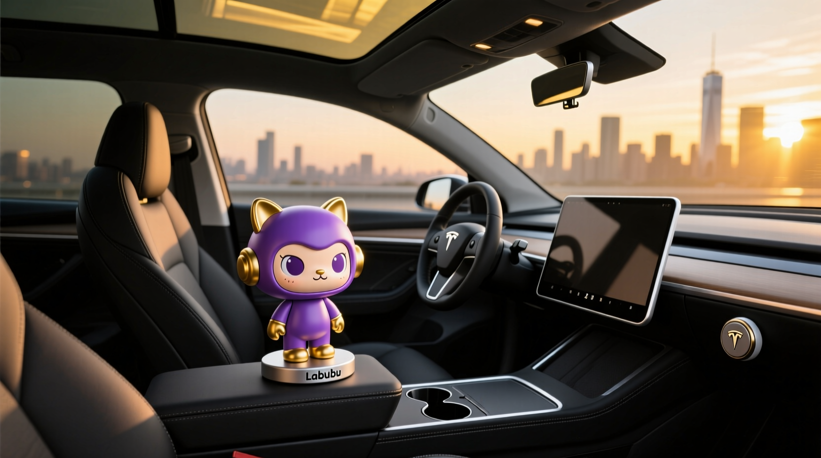 where to put labubu in tesla
