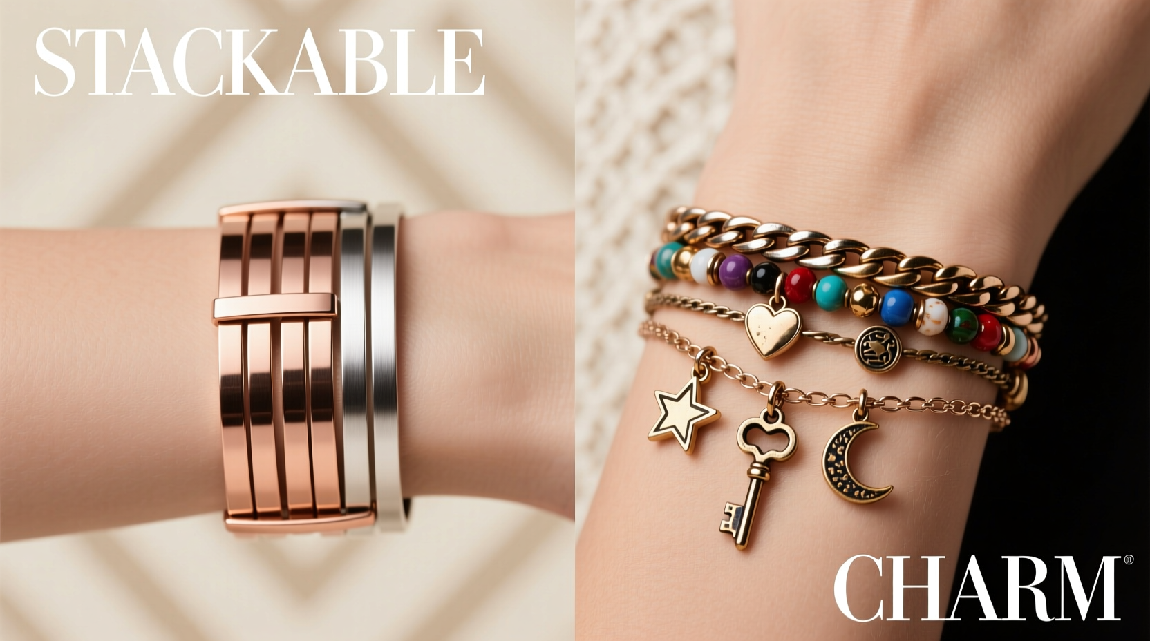 stackable bracelets vs charm bracelets which looks better with everything