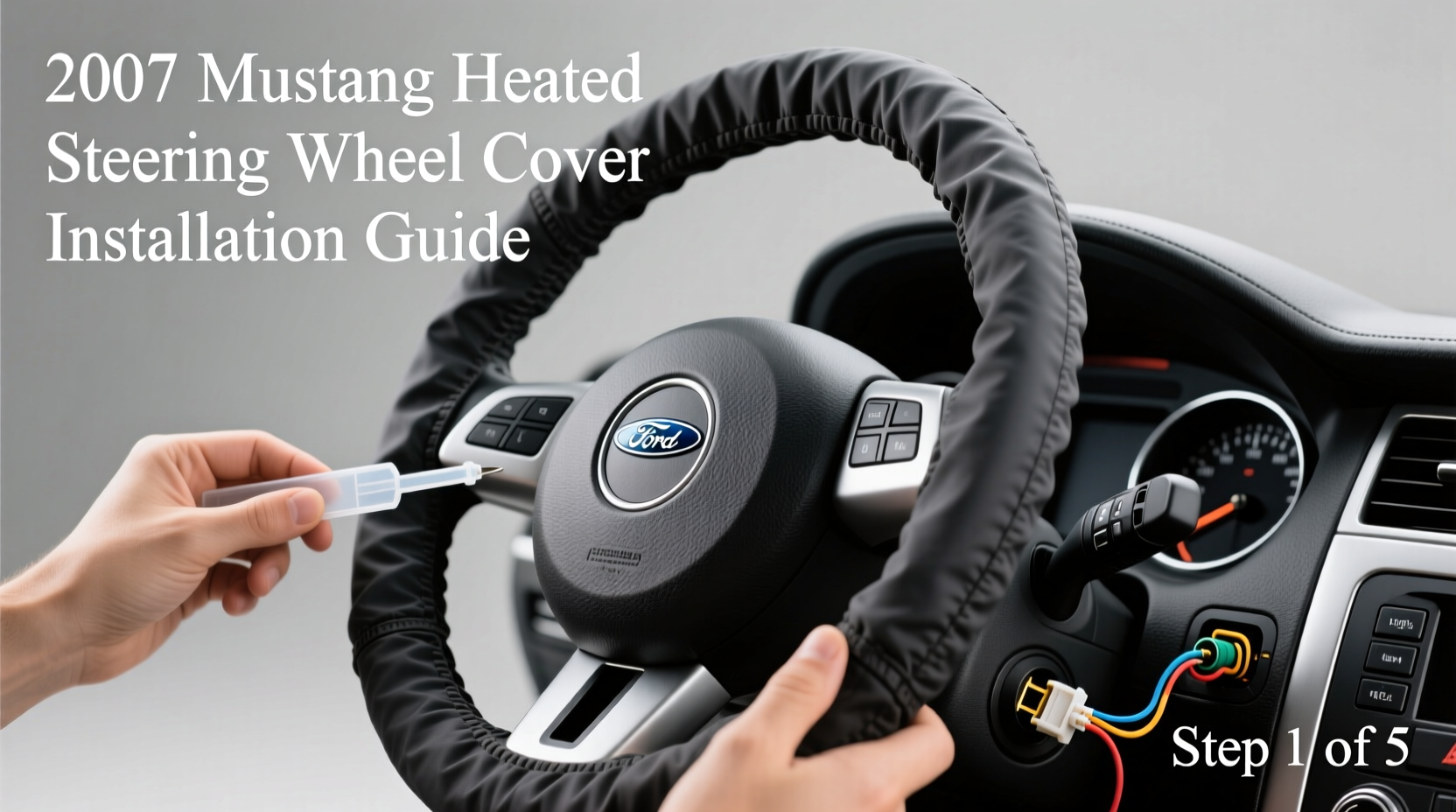 2007 mustang heated steering wheel cover install