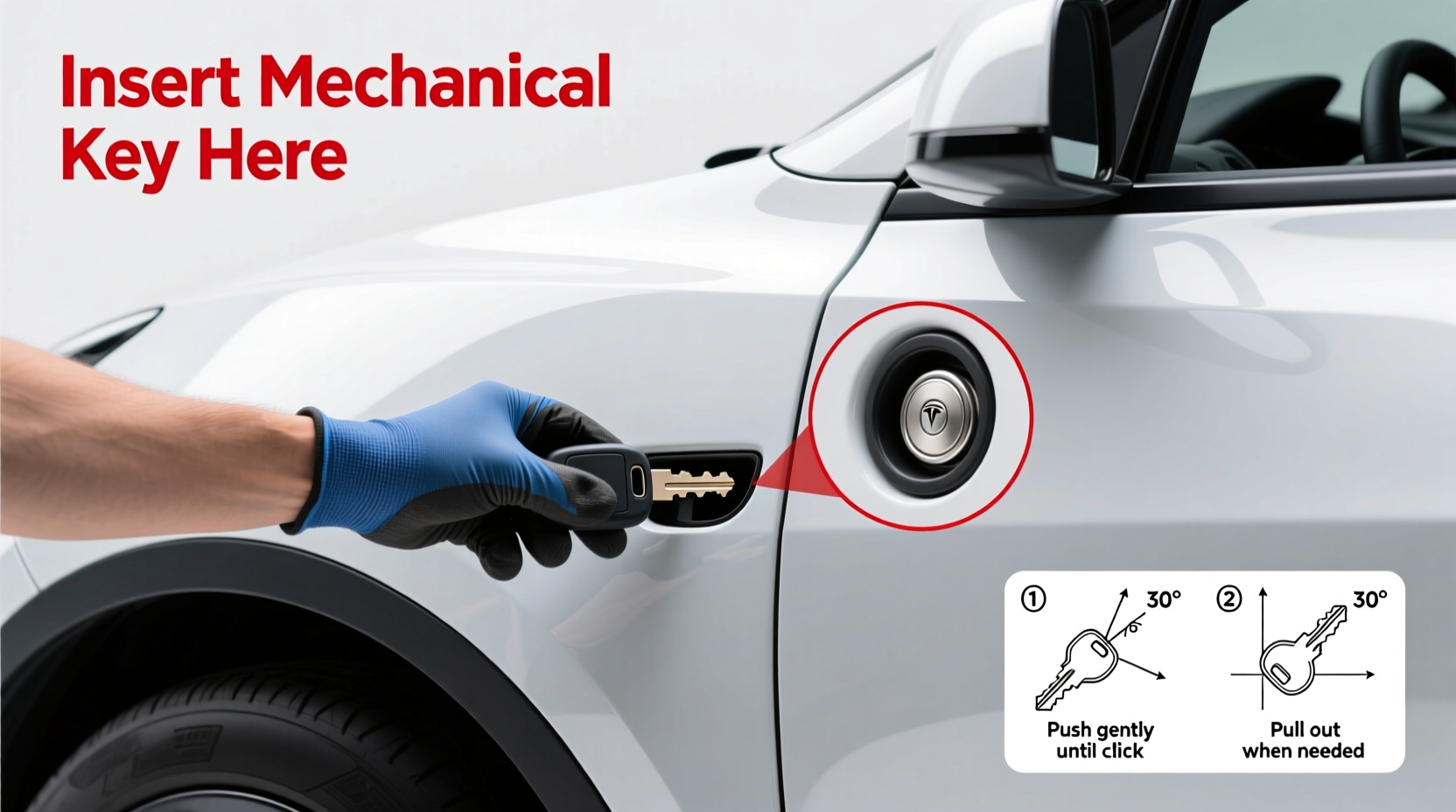 tesla model y mechanical key install