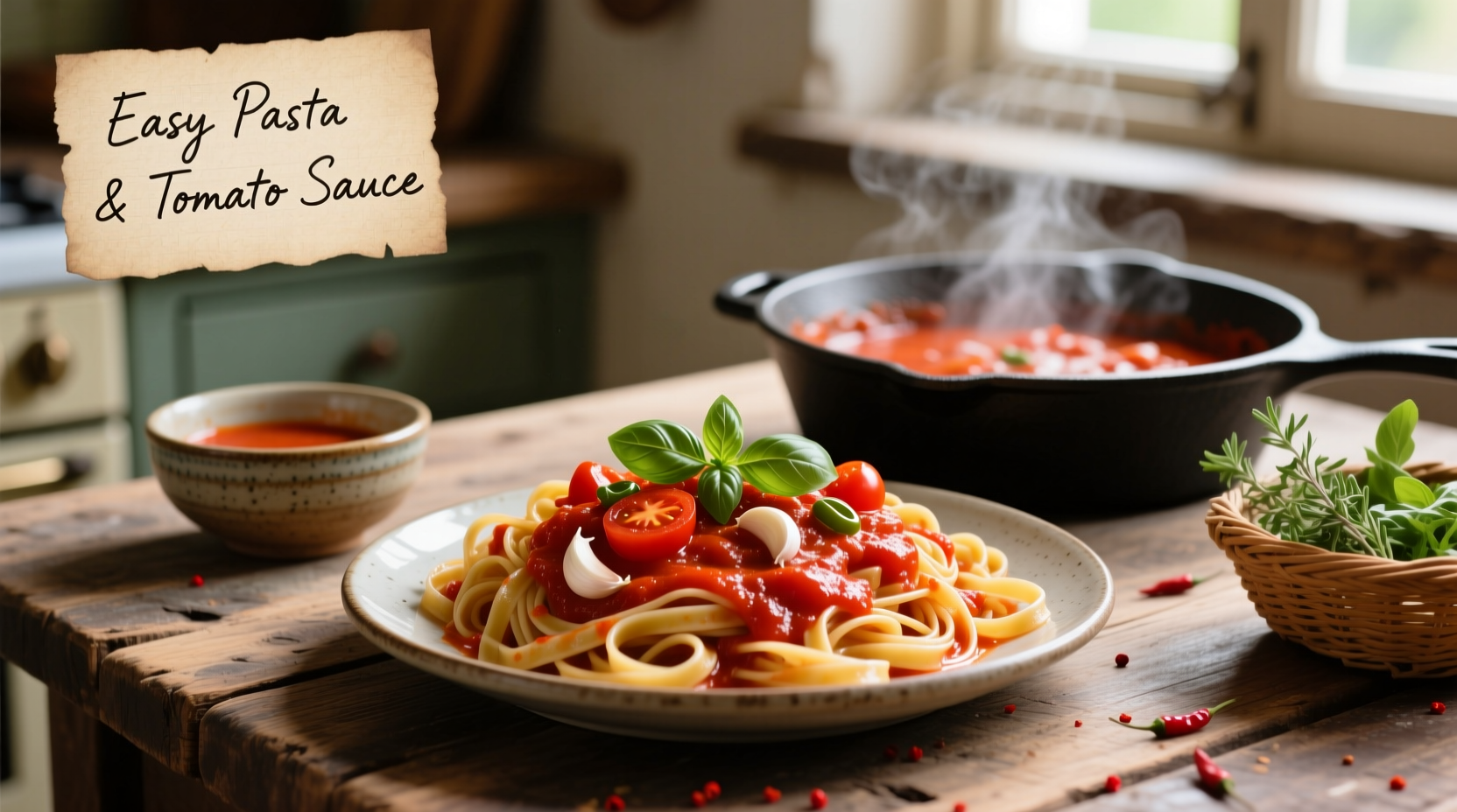 Quick & Authentic Pasta with Tomato Sauce Recipe (5 Ingredients)