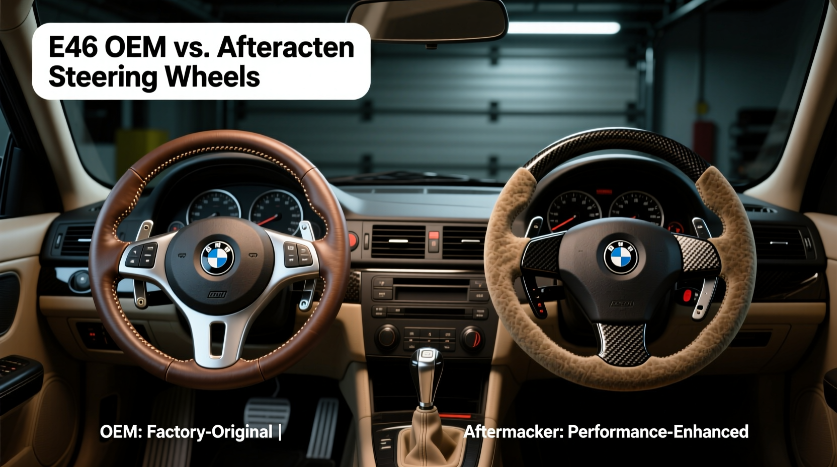 e46 oem aftermarket steering wheel