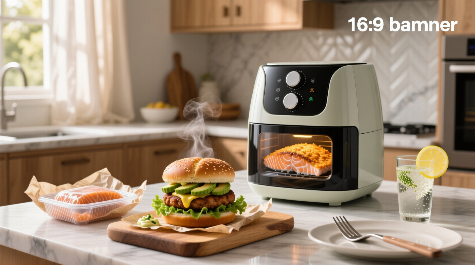 air fry frozen salmon burgers fast