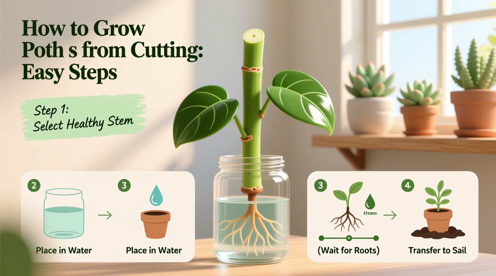 how to grow pothos from cutting