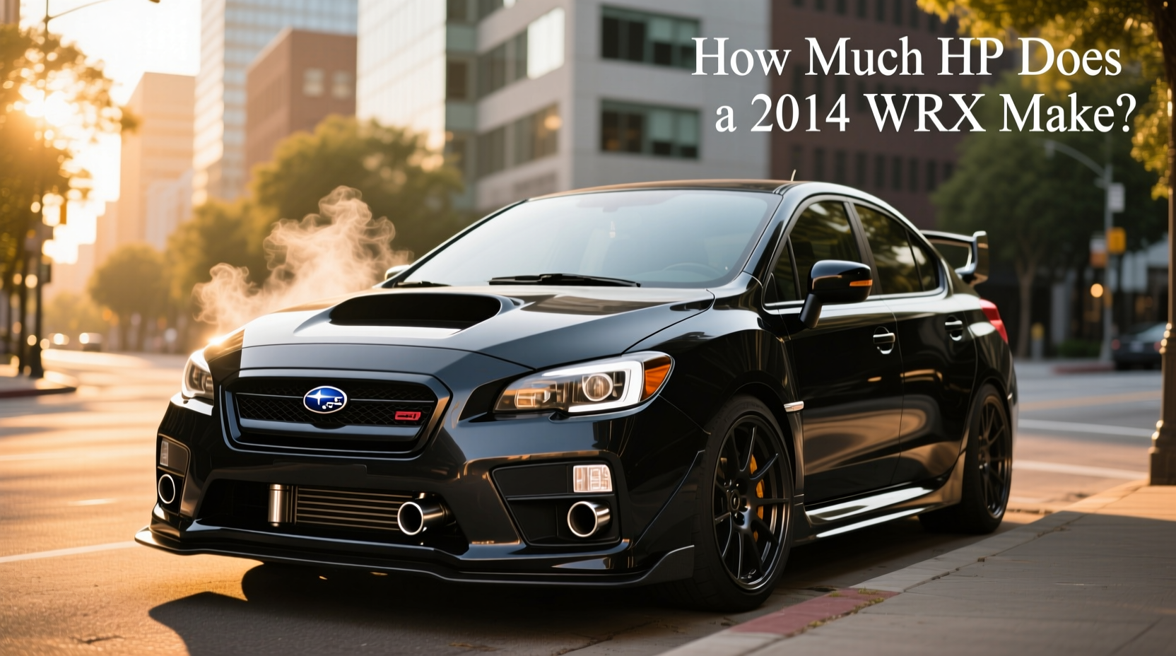 2014 Subaru WRX hatchback with aftermarket exhaust tips