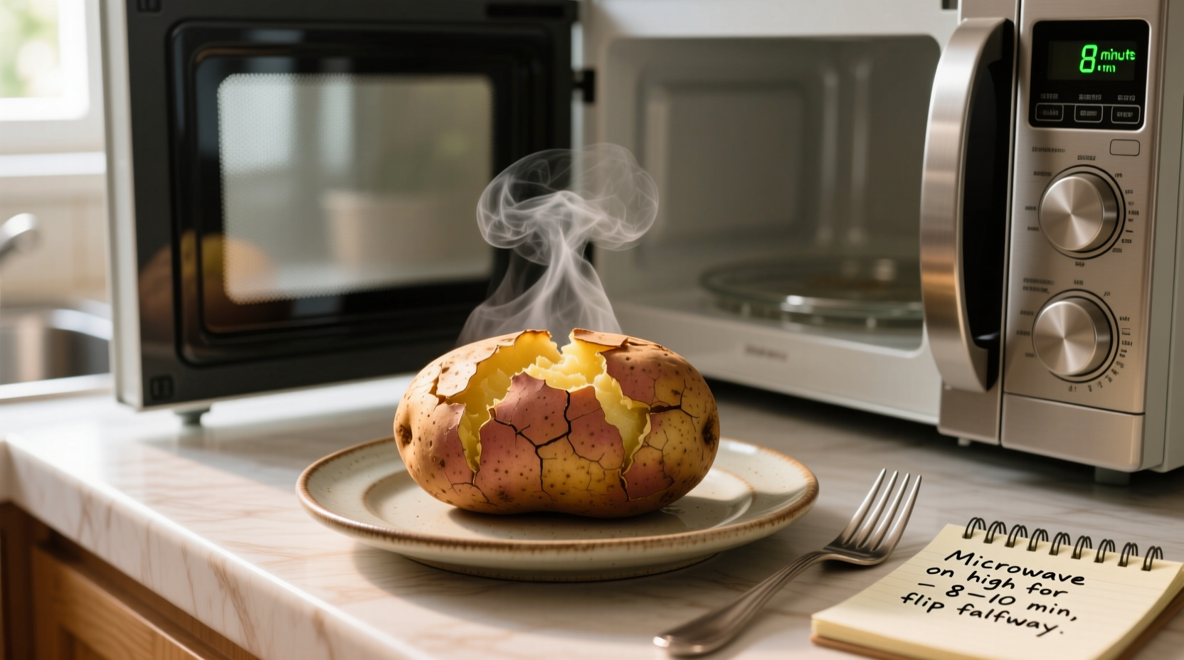 how to cook a baked potato in a microwave