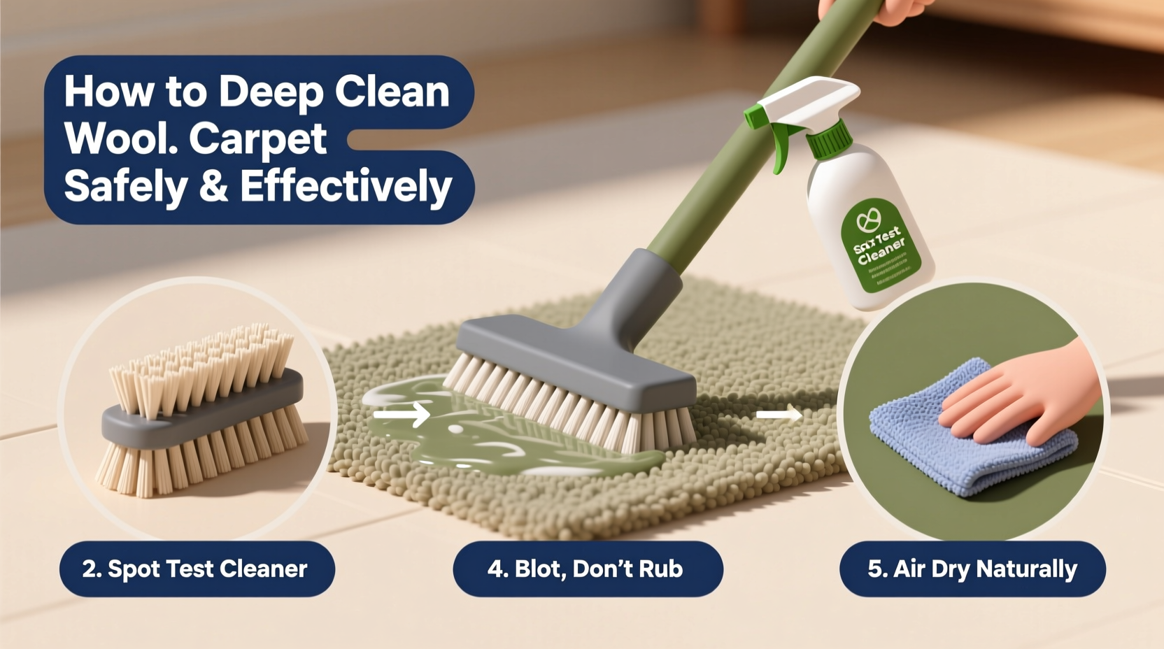 How to Deep Clean Wool Carpet Safely & Effectively