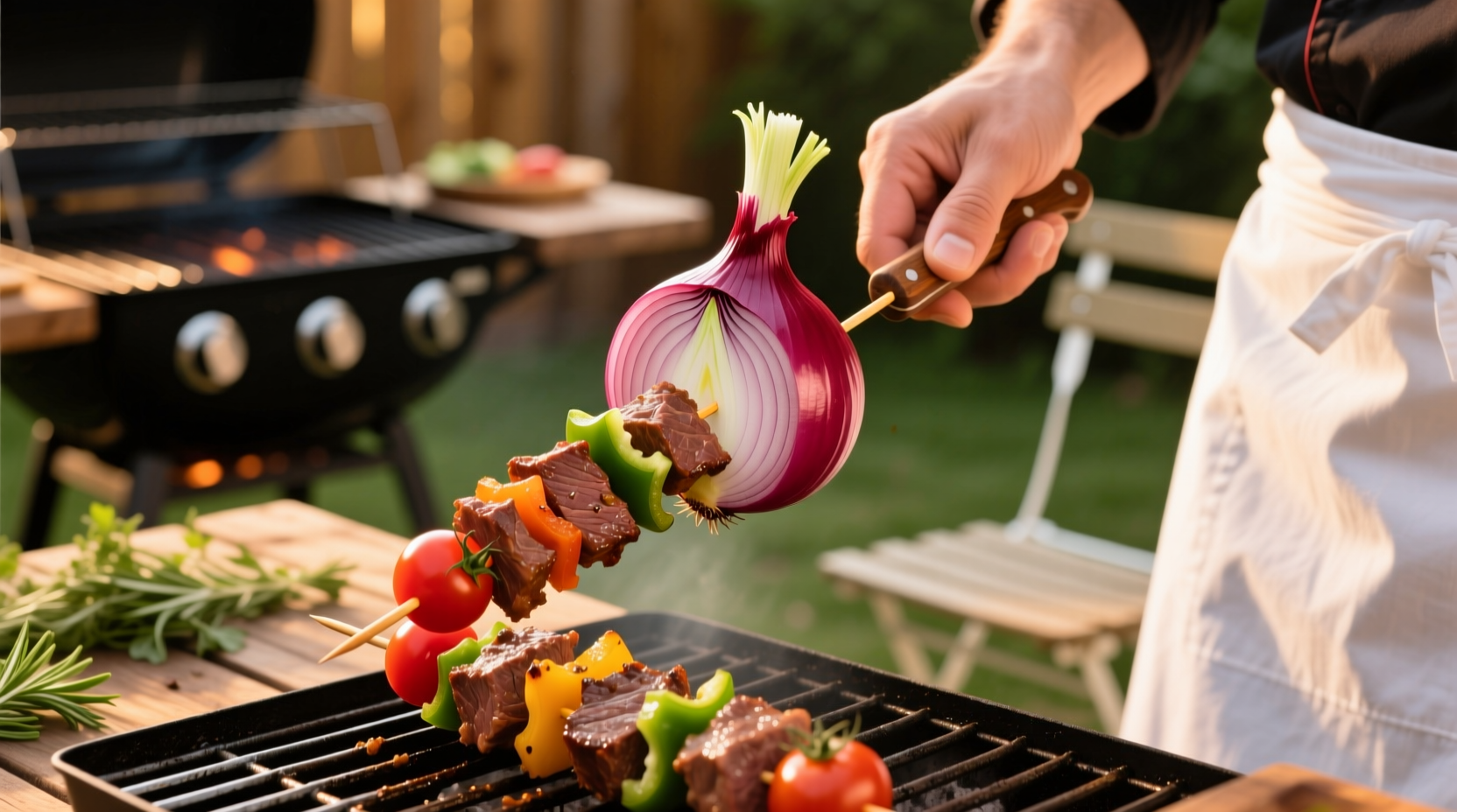 how to skewer kebabs easy grill onion tip trick