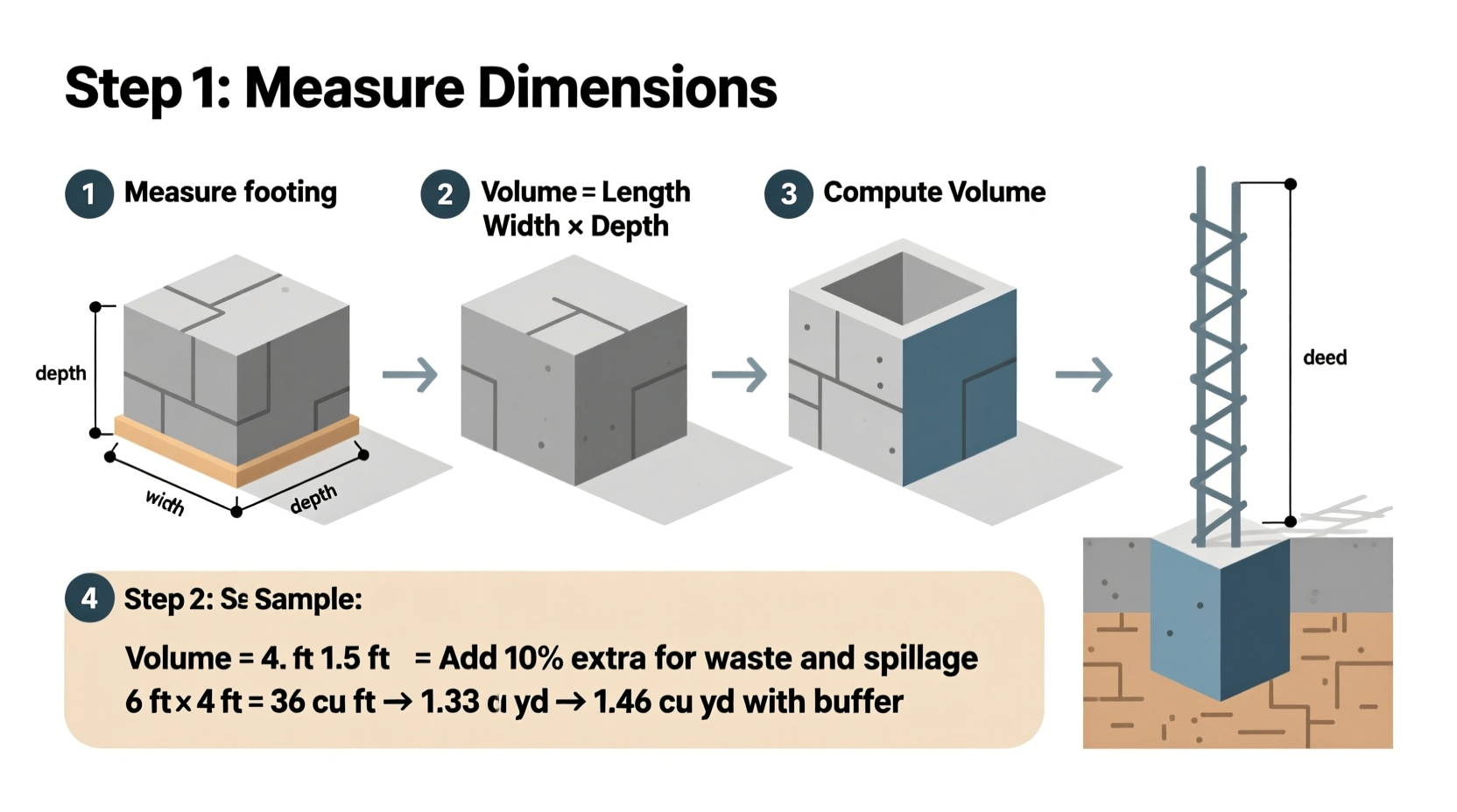 a step by step guide to calculating concrete for footings accurately and efficiently
