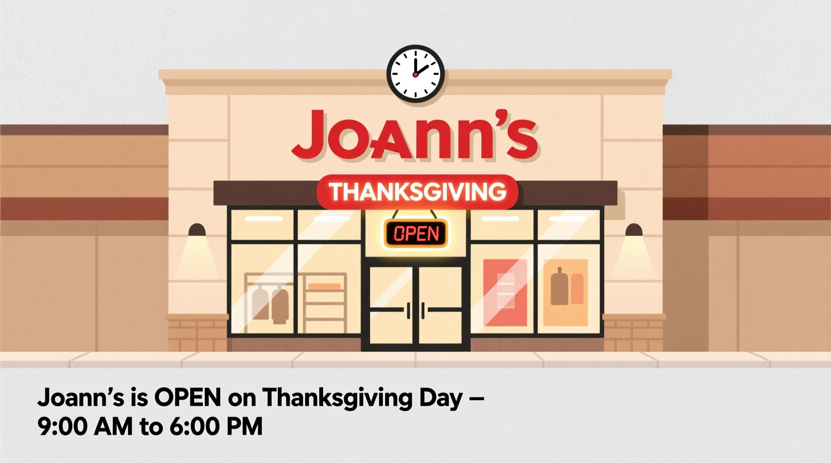 is joanns open on thanksgiving