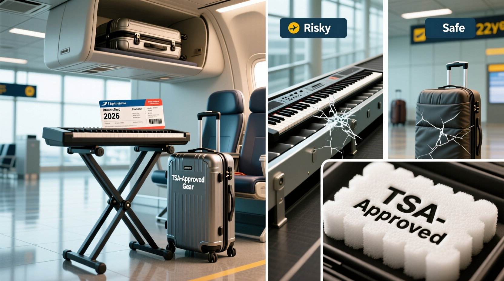 How to Safely Transport a Stage Keyboard Stand on Budget Airlines in 2026 — Carry-On Limits, Checked Baggage Risks, and TSA-Approved Padding Tips