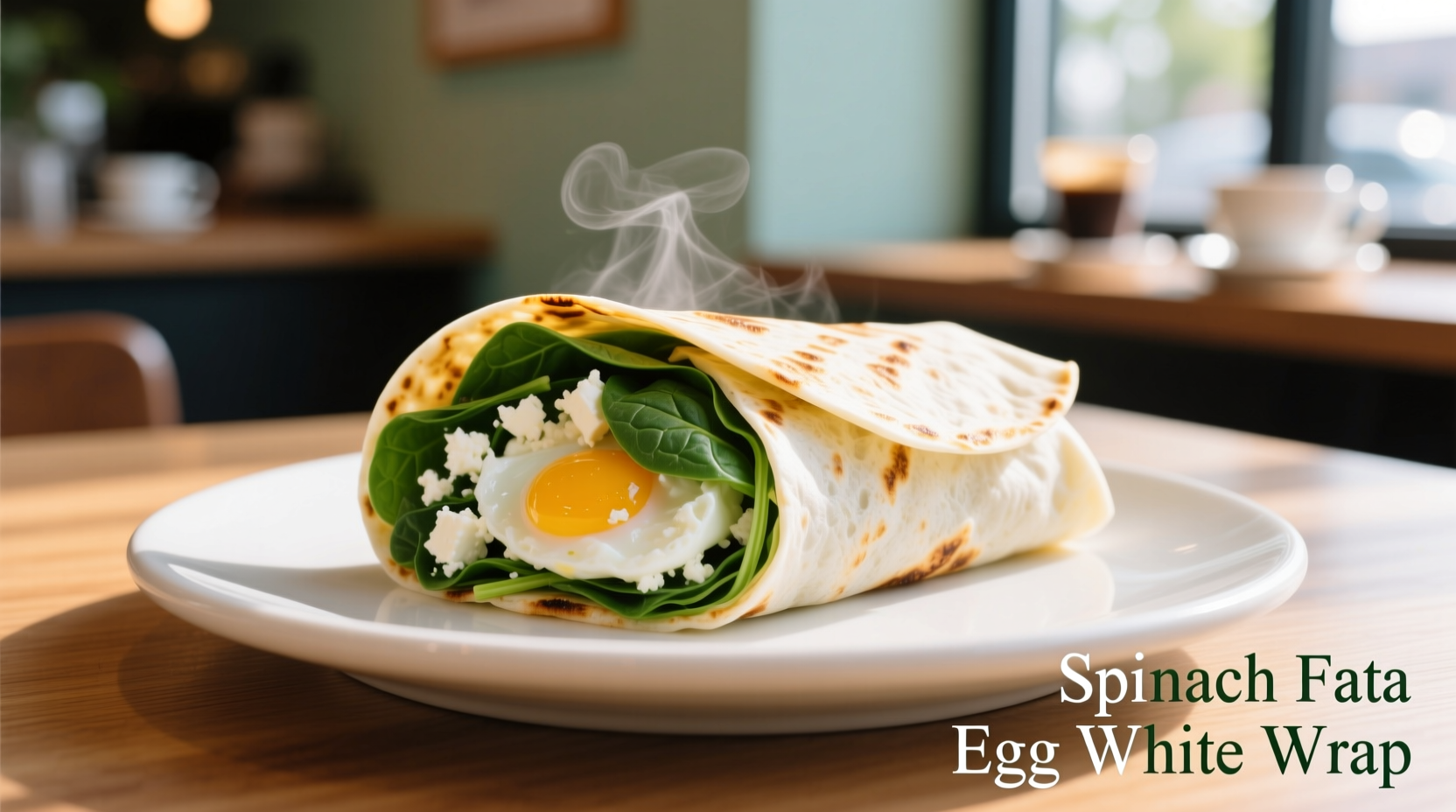 Starbucks spinach feta egg white wrap on plate