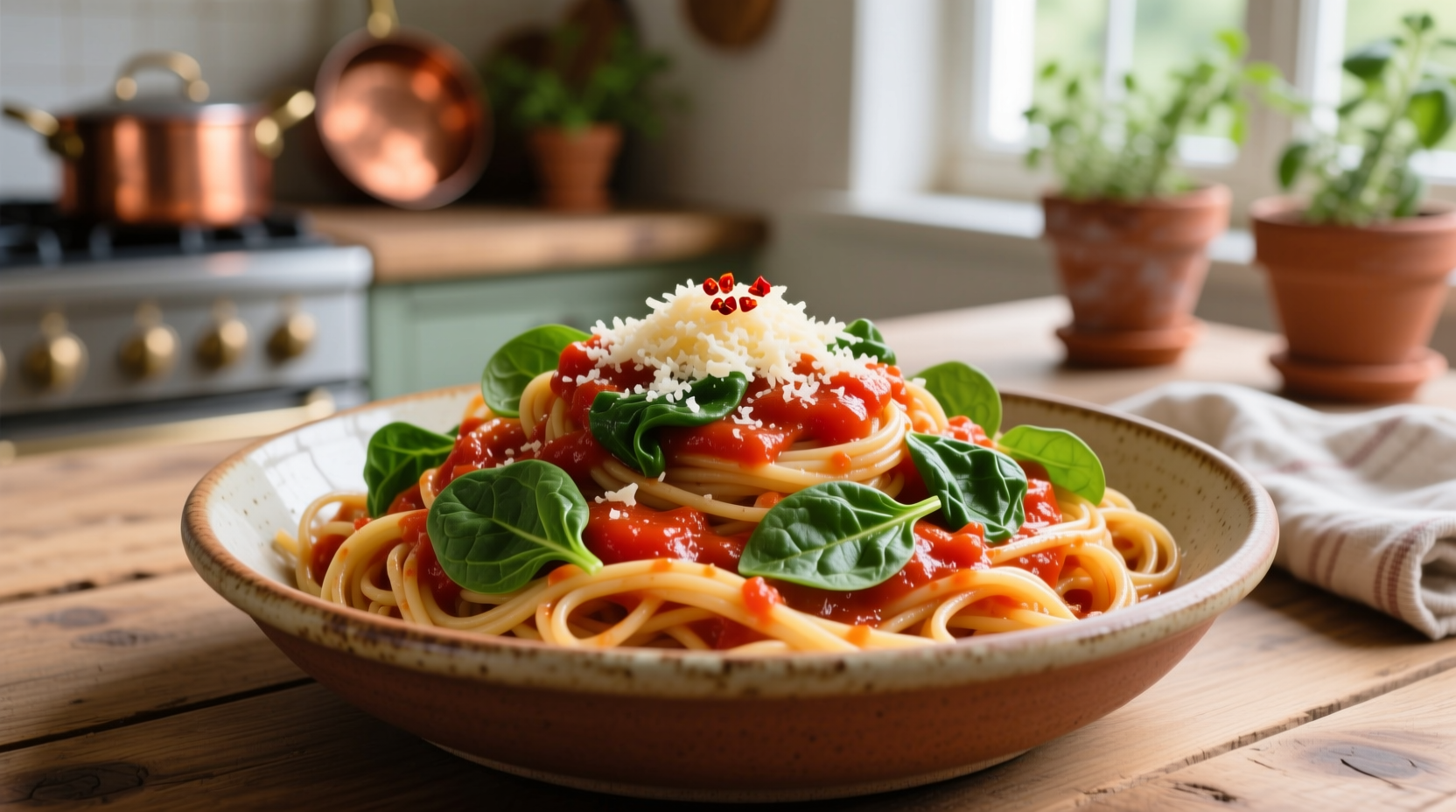 Perfect Spinach Tomato Sauce Pasta Recipe in 30 Minutes