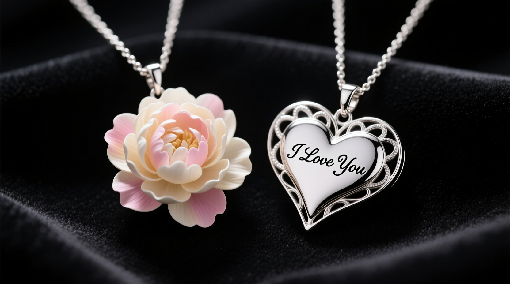 flower or heart necklace which one says i love you better