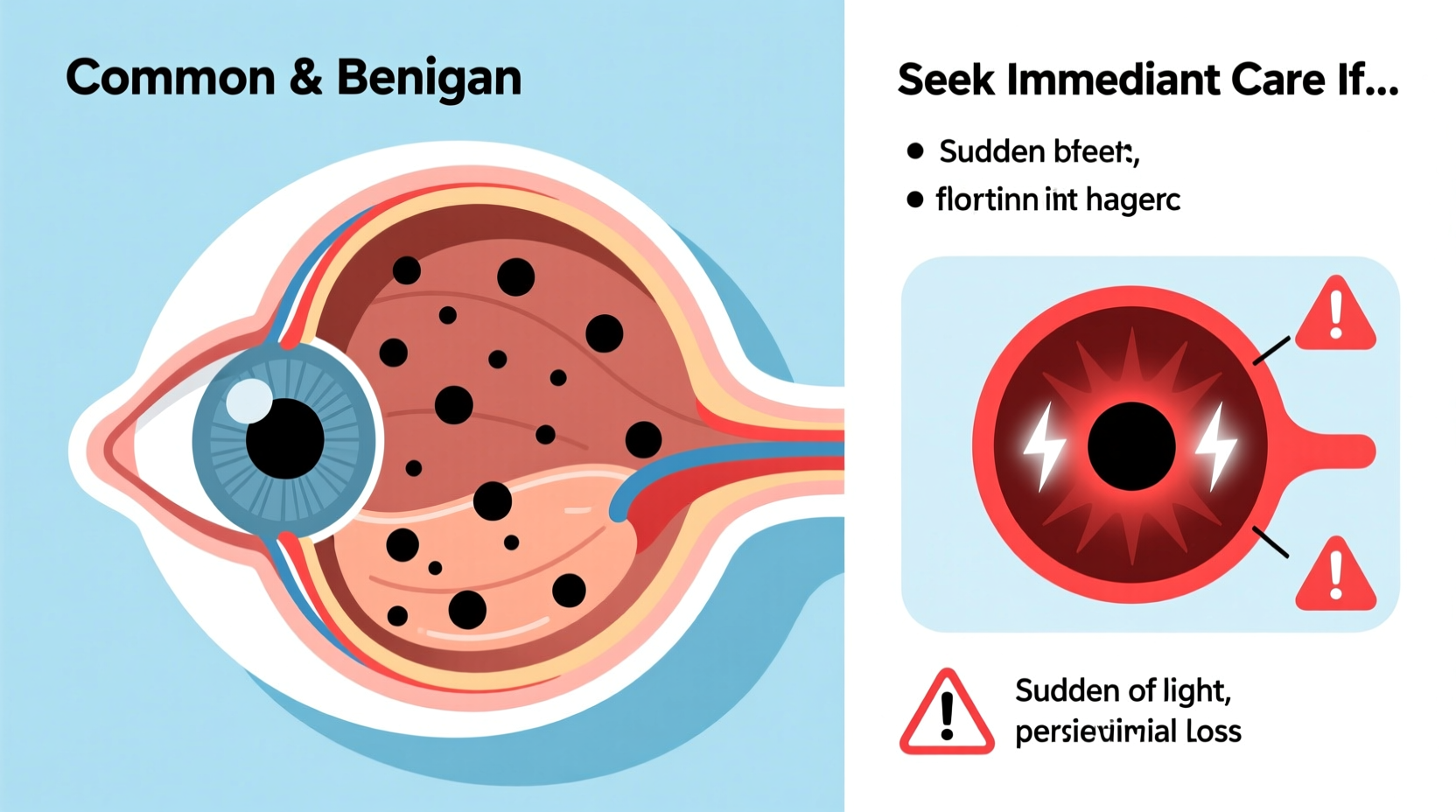 seeing floating black dots causes symptoms and when to worry
