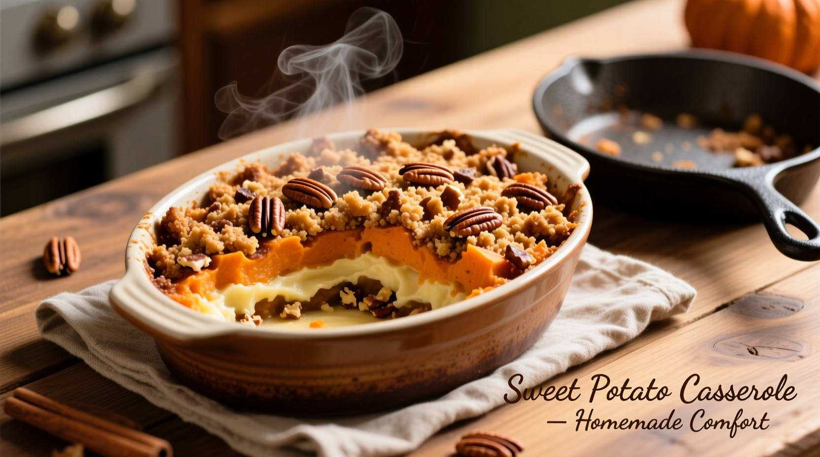 Perfect Sweet Potato Casserole with Pecan Topping Recipe