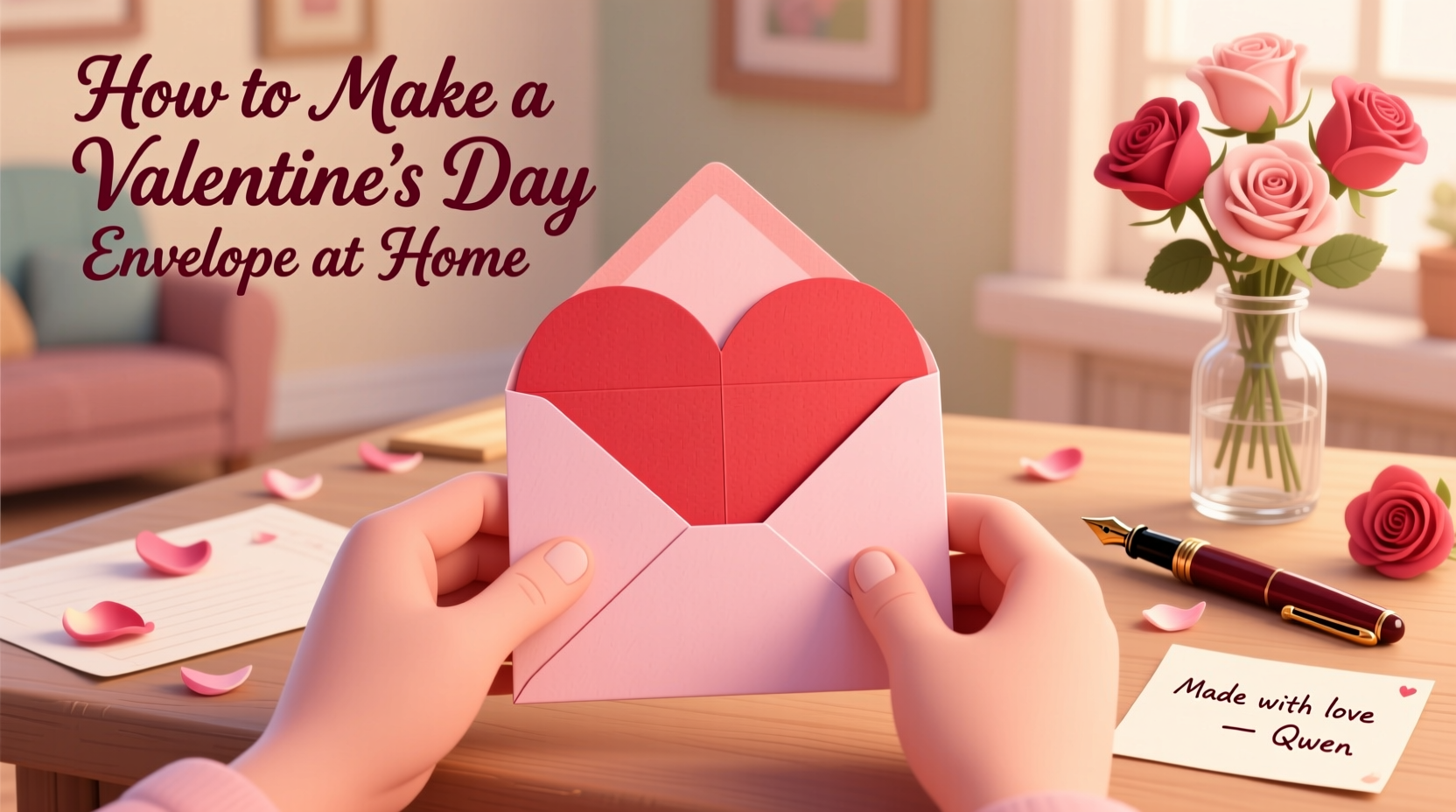 how to make an envelope for valentines day
