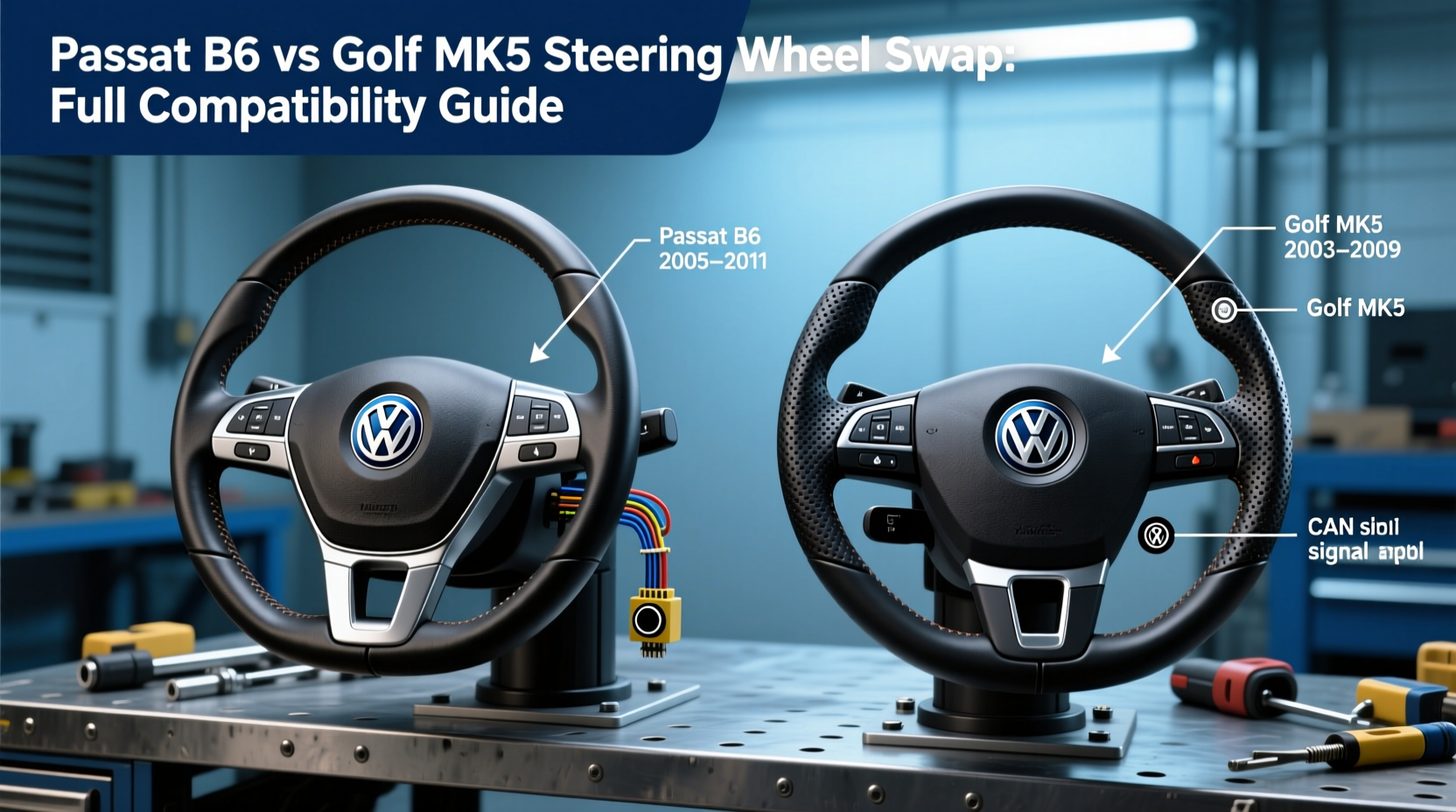 passat b6 vs golf mk5 steering wheel swap