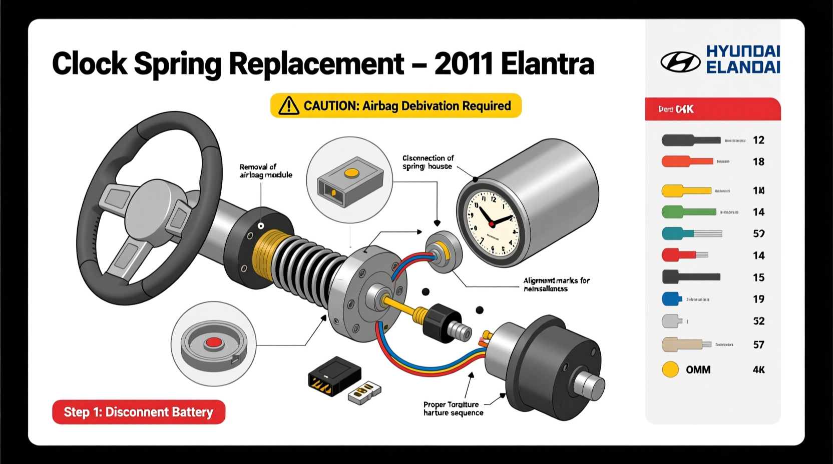 2011 elantra clock spring replacement