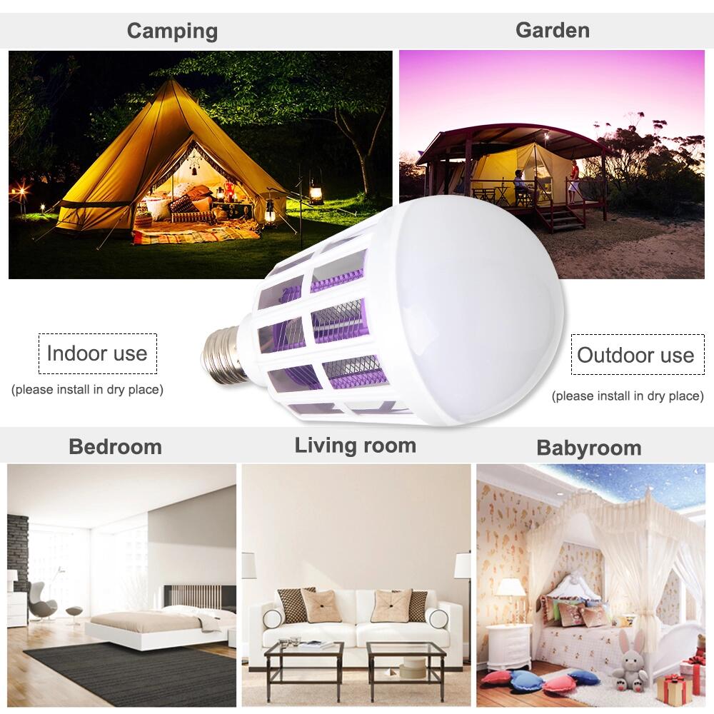 Led Bulb Mosquito Killer Uv Lamp 2 In 1 Nightlight 15W 220v