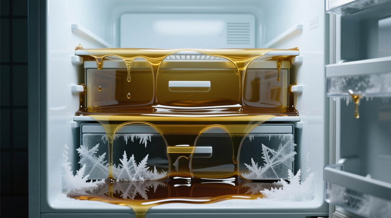 defrost your freezer by coating it with cooking oil