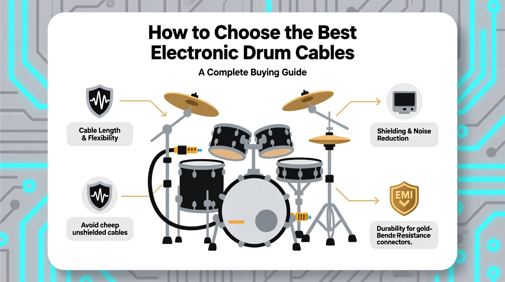 electronic drum cables