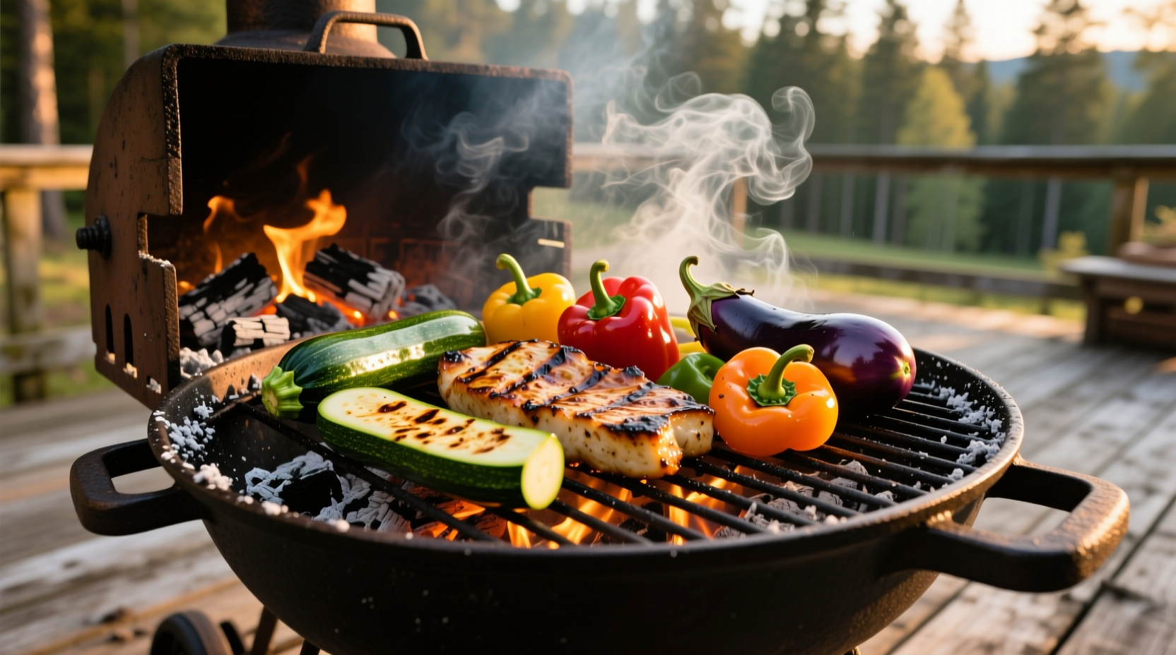 grill tender vegetables right on your charcoal chimney